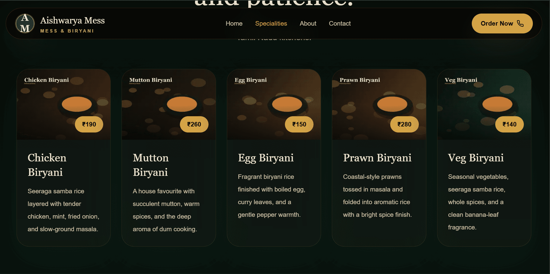 Aishwarya Mess - Premium Tamil Nadu Biryani & South Indian Dining Experience preview 2