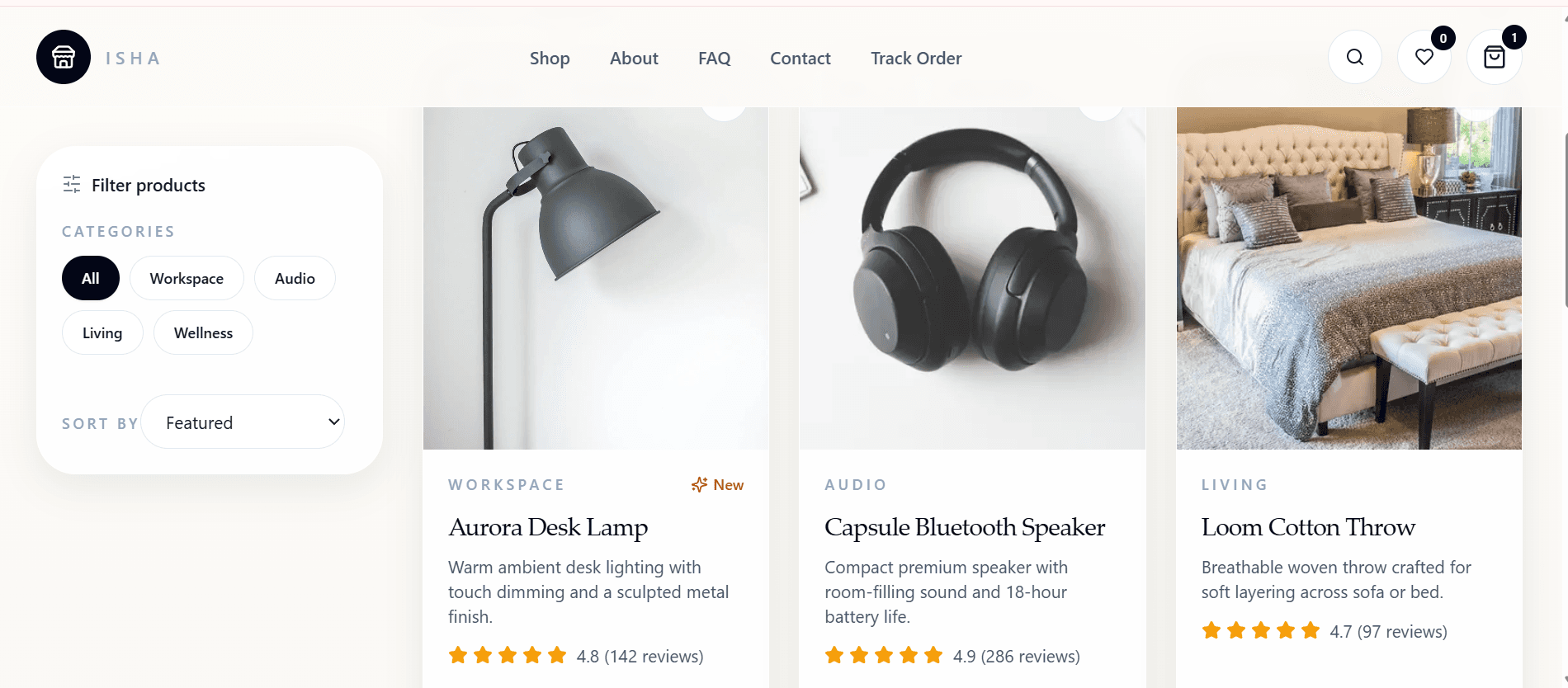 ISHA – Premium Storefront preview 2